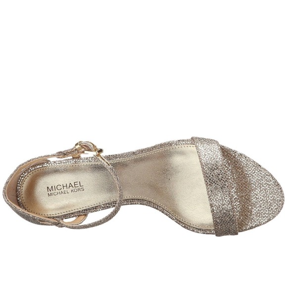 MICHAEL Michael Kors Simone Mid Glitter Sandal Silver Sand 5.5/6/9/11 New - Picture 5 of 8